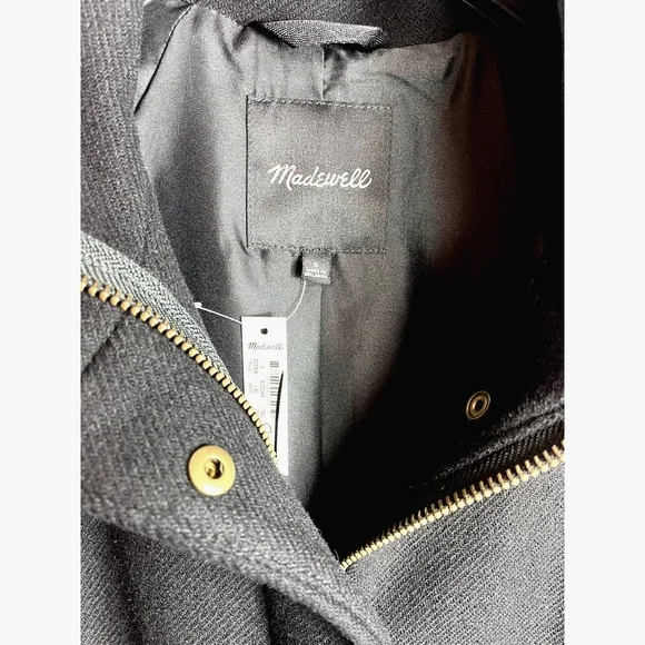 Madewell Estate Cocoon Coat in Insuluxe Fabric, Wool | Size Small, Black NEW - Picture 6 of 10